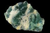 Stepped Green Fluorite Crystals on Quartz - China #142474-1